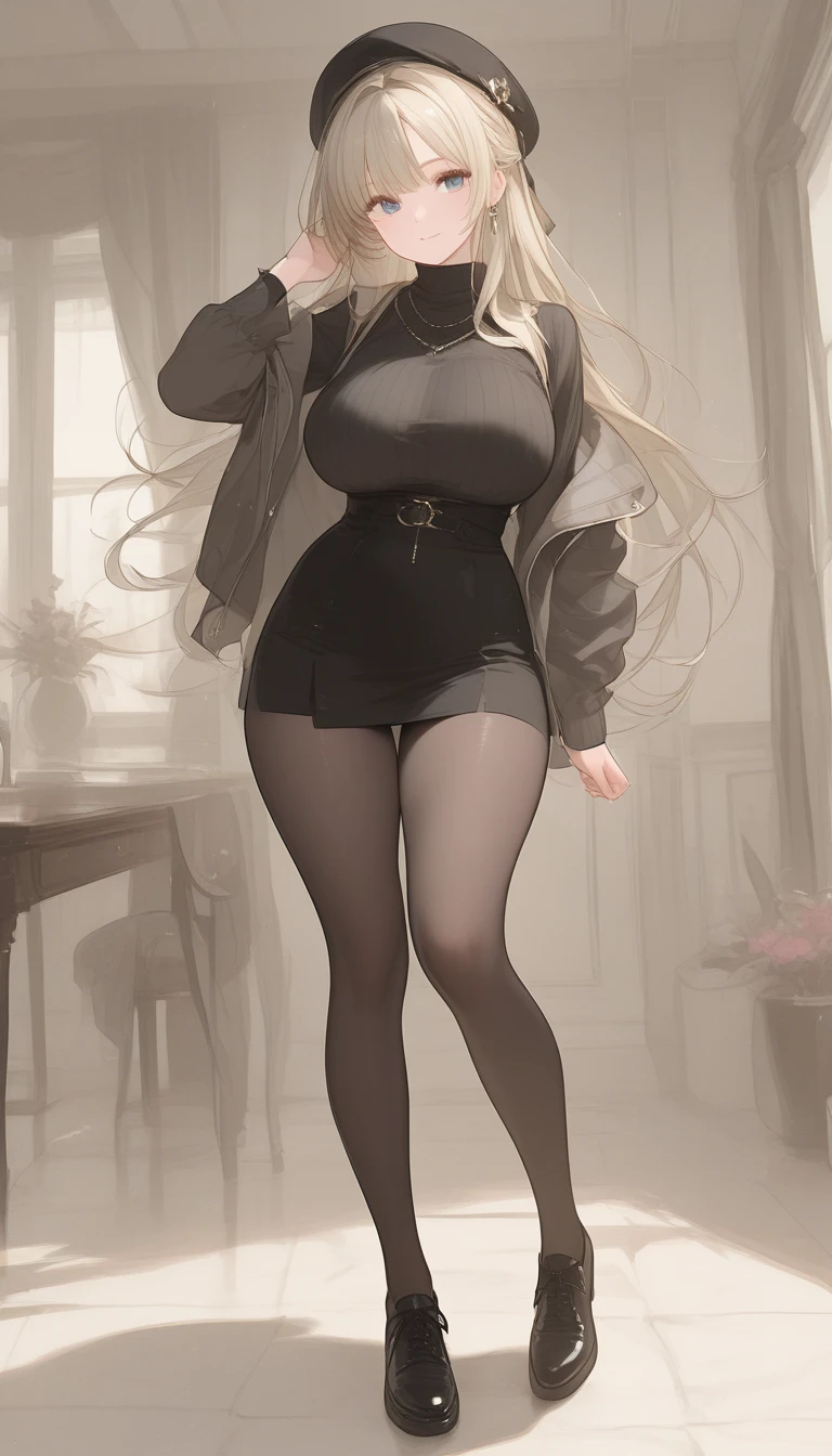 (Masterpiece, best quality, intricate details, 1sologirl) iron collar, arms behind back, iron cuffs, shackles, bound ((standing by wooden pole:1.2)) ((female Black Dark skin Gyaru)) show entire body frontal position, feet in view, realistic, gorgeous 16y.o. darkest skinned mixed race female, black African, transparent black pantyhose, legs open, museum, no shoes, looking to viewer straight symmetrical, white silver long hair