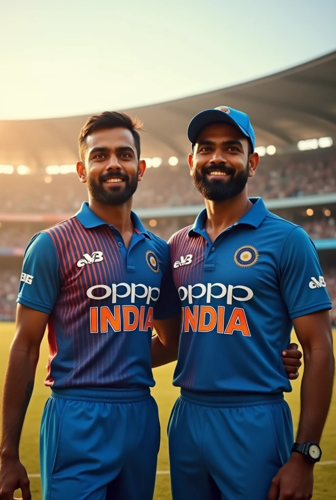 
Rohit Sharma is shaking hands with a . The  is wearing a cricket jersey whose number is 33 and the jersey name is Devesh.
