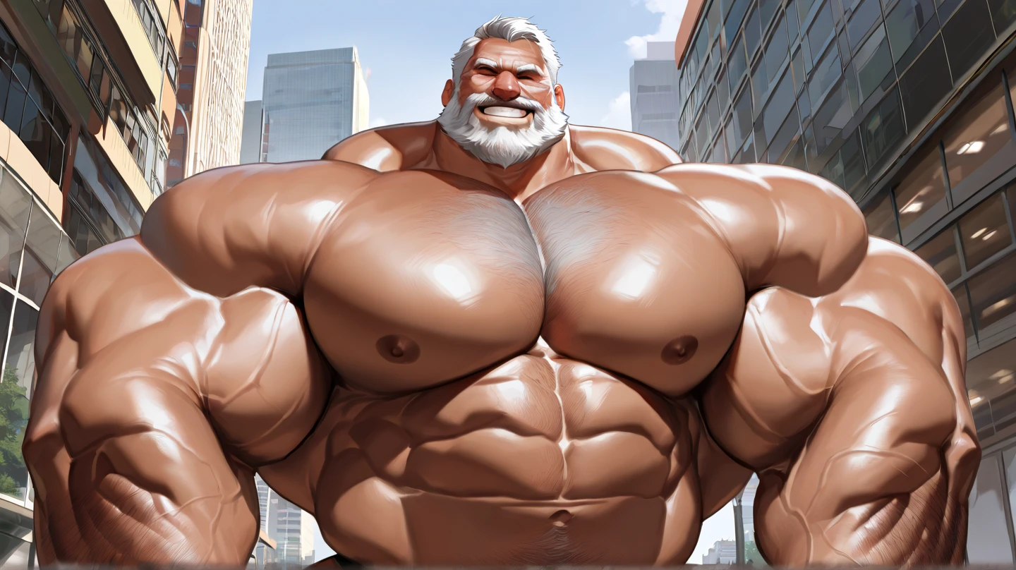 huge muscular old man running in park, white and short hair, white beard, old, old man, grandpa, (huge muscular), detailed muscles, 8k, masterpiece:1.2, hyper realistic, highly detailed full body, really big muscle, massive muscular, sixpack, thick arms, wide pectoral, super huge muscle, hyper muscular, over sized muscle, huge arms, big arms, huge pectoral, natural lighting wrinkled skin, happy expression
