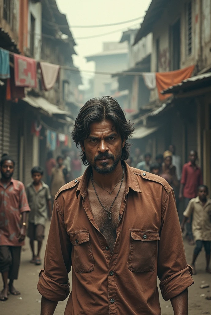 photorealistic detailed portrait of Samuel Jackson with eye patch, dirty and disheveled, in a crowded street market in India, dirty and unhygienic conditions, flies everywhere, street food vendors, intense warm lighting, gritty urban environment, highly detailed, cinematic, (best quality,8k,highres,masterpiece:1.2),ultra-detailed,(realistic,photorealistic,photo-realistic:1.37),cinematic lighting,dramatic shadows,vivid colors,extremely detailed,professional