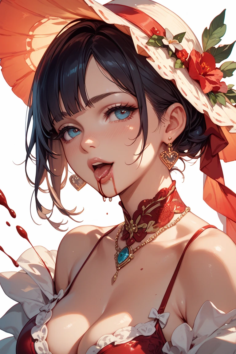 ethereal oni_girl, (masterpiece, legendary quality, official ultra-highres artwork:1.25), shinto horror (theme), upper body close up, eldritch scenery, ominous, dreadful beauty, (blood_red and bone_white color palette:1.2), night, perfect realistic details, professional digital_oilpainting style, trending on artstation, <lora:Freehand_Brushwork:0.2>,  
BREAK, 
glossy wax effect, (bokeh:1.2), (sharp focus:1.2), (amazing clarity:1.1) and detail, dramatic shadow and depth, disturbing serenity, surreal, creepy ambiance, flesh_dragon_filigree, beautiful vibrant colors, moody lighting, 
BREAK, 
dangerously attractive yuki onna, lewd kimono, (large breasts:1.1), sinfully tempting body, (glistening bloody skin:1.1), manic expression, devious smirk, slender, highly detailed skin, perfect composition,