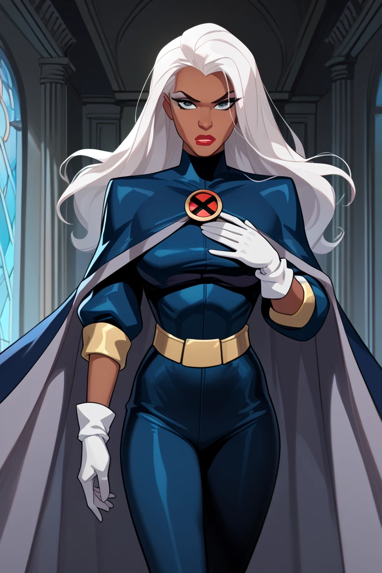 <lora:CARTOON_SilverSable_aiwaifu:0.6>,silversable_aiwaifu,1girl,solo,long white hair,jewelry BREAK silver bodysuit,deep plunging neckline,revealing cleavage,exposed breasts BREAK white headband,white gloves,white belt,white knee high boots BREAK looking at viewer seductively,full body shot,(cowboy shot:1.5),simple background,(high quality, masterpiece, photorealistic:1.3),