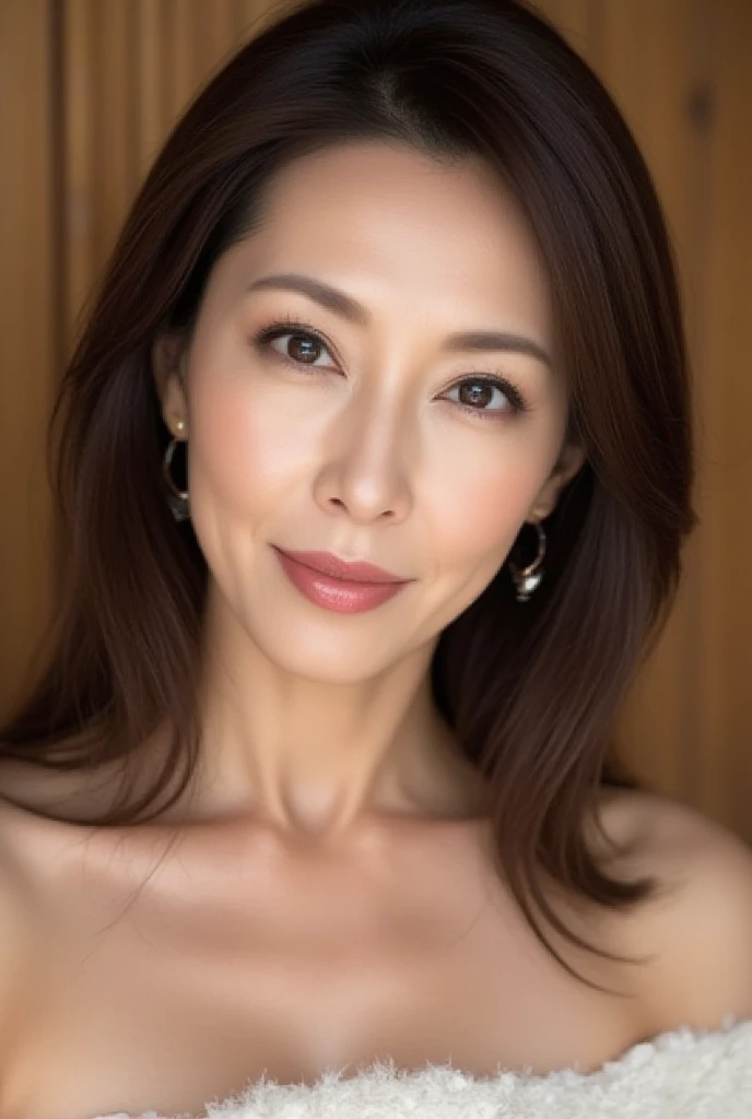 1 person、whole body、日本人 Mature Woman, (alone), 50 years old, (Wrinkles around the eyes:1.2), Large Breasts, Mature Woman, Chubby body type(((Stand upright, facing the center of the screen。))Glamour, Sexy, Chromo White Skin, View your viewers、Tabletop, Highest quality, shape, Very detailed, finely, High resolution, 8k wallpaper, 完璧なダイナミックな構shape, finelyて美しい目 , Hotel