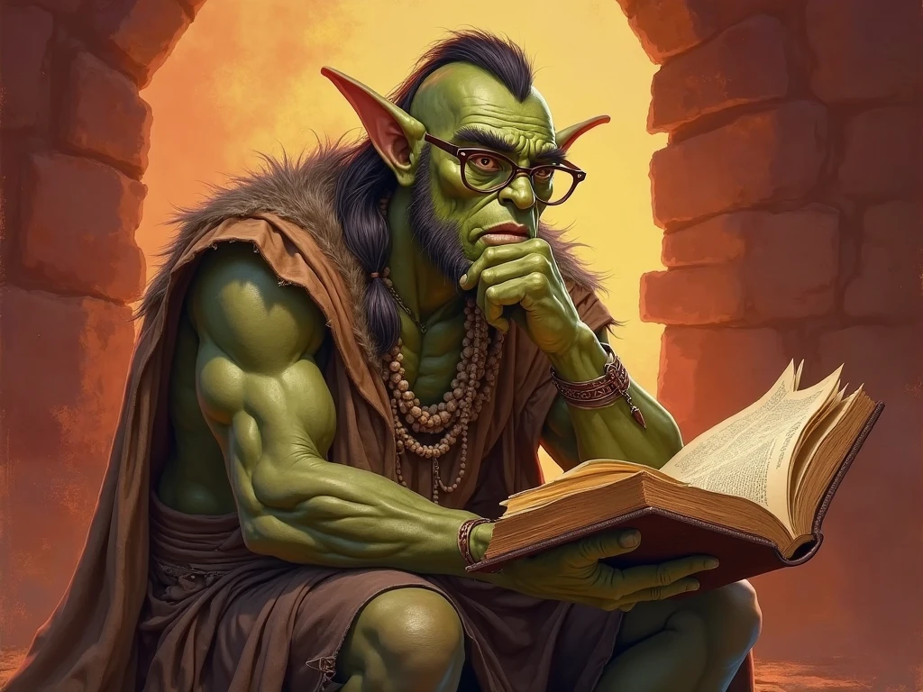 1970’s dark fantasy book cover paper art dungeons and dragons style drawing of Shrek