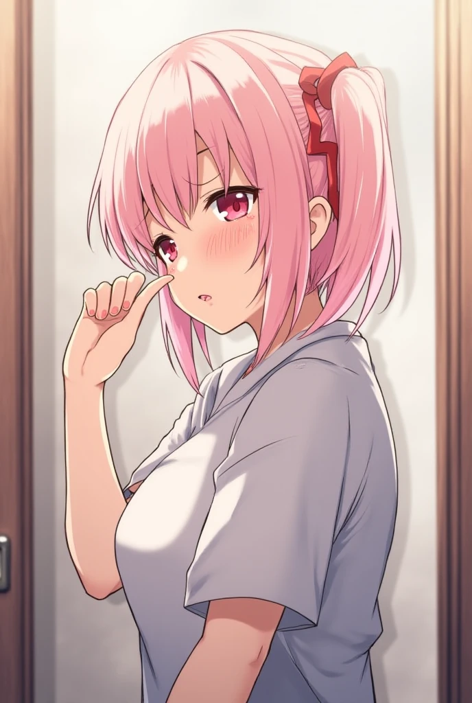 face(((embarrassing)))、(((orgasm))))、front、((orgasm)),((((get down on all fours))))、(((vagina,sex))),(((bare chest)))、I can see a glimpse of my chest through the T-shirt、A dressed girl with pink hair and green eyes is lying on the bed、sex、beautiful and attractive teen、sexのスタイル、best girl、attractive girl、Cute Girl Visual、big breastsを両腕に挟んで、big breasts、Excited、embarrassing、(((Excited)))