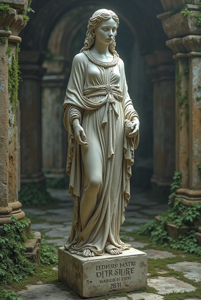 marble statue of a beautiful elf goddess