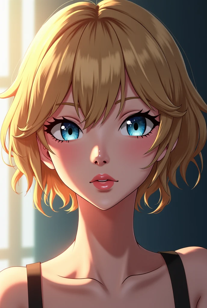 Browsing Caution,masterpiece、highest quality、High resolution、High-quality images、8K, 2 female、skin luster、Glowing Skin、Skin Texture、Expression of fine eyeasterpiece,8K,
masterpiece, highest quality, High resolution,
blonde、short、girl、topless、Face close-up、smile、Plump lips、Open your mouth、High nose、Straight nose、star-shaped pupils:1.4、Golden Eyes、eye shadow、Thick eyebrows