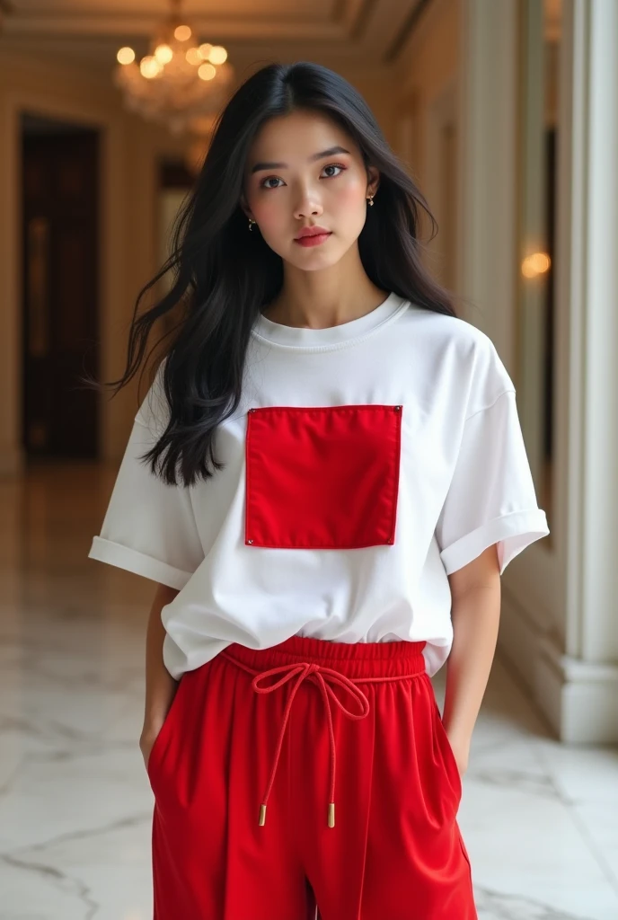 (Highest quality, 8K, 32k, masterpiece, Ultra-high resolution:1.2),Beautiful Japanese Women Photos, Rainbow clothes、Rainbow hoodie、Large Breasts, Very short bob hair,Red hair, necklace, Simple Background, From above, View your viewers,Red Hair、White background、peace sign、Pause.Colorful clothes、White background