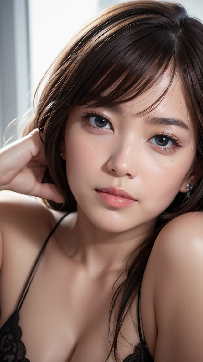 Highest quality、Ultra-high resolution、(Realistic:1.4)、((Full nudity))、Beautiful Eyes、Beautiful breasts、Realistic skin texture、Thin pubic hair、NSFW, 8K quality, 8K Ultra, 10x more pixels、Highly detailed cute face、Detailed lips、Detailed eyes、double eyelid、Natural Makeup、(Kind eyes)、((Cute Girls))、Perfect balance、Short Hair、((I felt so good I climaxed))、((Very soft breasts))、((Realistic skin type))、((Realistic Skin))、(Saggy breasts)、((having sex with me))、((Sense of presence))、(Very realistic)、((Beautiful nipples))、(Please feel it with me)、((Please put your dick in))、