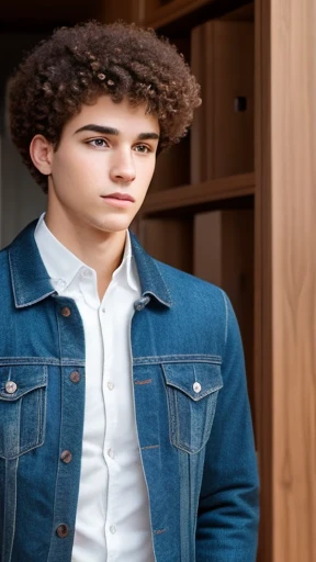 Create a realistic image, the character is a man with short brown hair, brown eyes, fair skin, blue blouse, jeans and black sneakers. He sits on a bench in a square with a tired face. Ensure the illustration has a warm and inviting atmosphere, the image is rendered in high definition, capturing the exciting essence of the moment, and the composition exudes cinematic quality, Typography, Concept Art, Photo, Illustration, 3D Rendering, Cinematic , poster, vibrant, portrait photography, that is visually appealing to young people, use vibrant colors.