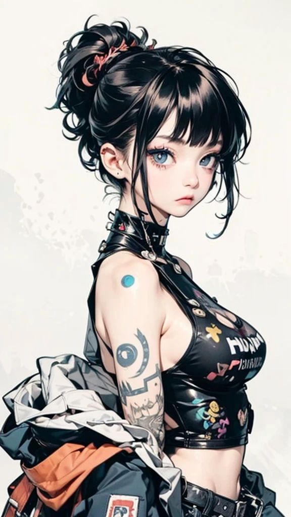 (((masterpiece, Highest quality))),(((alone:1.2))),(((One girl:1.2))),32K Wallpapers, Very detailed,(((((portfolio))))),(((((close))))),(((((breast enhancement))))),((((More Angles)))),((((highlight)))),((((Heterochromia iridis)))),(((completion. Detailed face))),((((Very talented)))),(Colorful color scheme),(((((Very simple background))))),(((Texture of the person : Grunge))),Marvel Superheroes,Retro Wave,Vaporwave,the 60's,1970s,80's