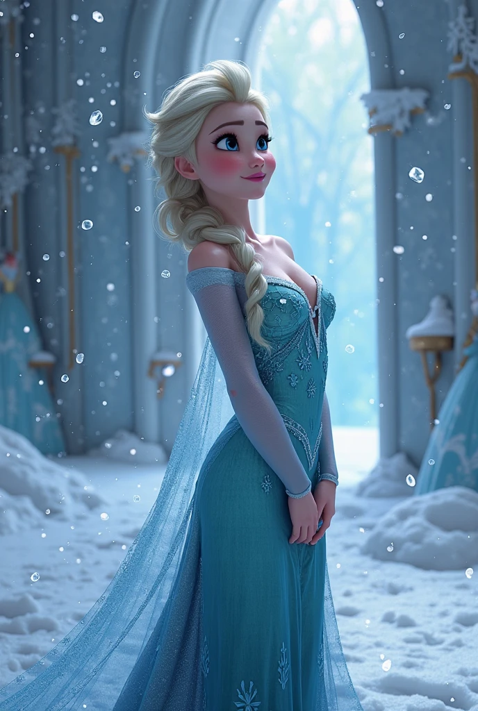 Elsa sitting , hot , half nude , spread legs