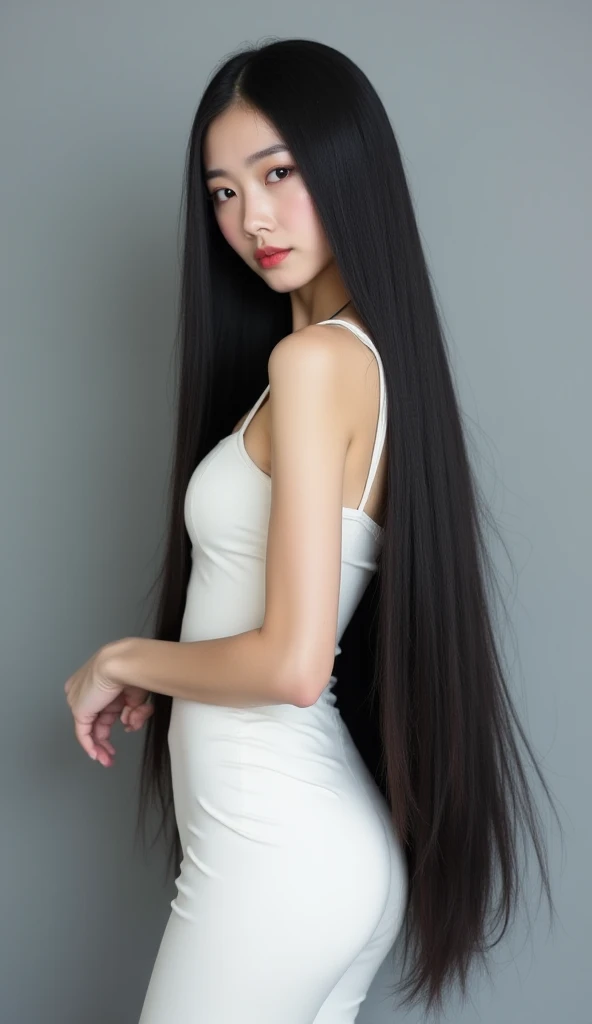(Full Body Shot:1) ((Random poses showing as much back and hair as possible:1.8)) ((Beautiful 24-year-old hair model with long black hair, girl with super length Hair, extremely length Hair, extra length Hair, very long, Flowing Hair, very length Hair, length Hair girl, very long, Flowing black hair, length Hair windy, Very long black hair, length, Flowing Hair,Amazingly long hair that lasts forever, length Hair!!!! Her highest quality hair is long and straight., very long, highest quality black hair, length hair in the center, Highest quality long straight hair, length, straight, beautiful, High quality hair, length and free black highest quality straight hair, length Hair, length and straight, highest quality black hair, Perfect silky straight hair of the highest quality, straight, highest quality black hair, length black straight hair, length, Thin black hair Her hair is long and straight, very long black hair, length hair in the center, length straight hair, length, straight, beautiful hair of the highest quality, length Hair, length, straight black hair, length and free straight black hair, straight black hair)) (Her bangs are perfect.:1.3) (Pure white wall background:1.8. Upper body photo from the knees up) (Japan's most sexy and beautiful hair model) (She looks at the viewer with a very seductive expression.....) ((highest quality)), ((masterpiece)), (Familiar) (Get used to it) Perfect Face (Her skin is a typical Japanese skin color..、And very detailed) (Big Breasts:1.3) (She is wearing a beautiful shiny white camisole.:1.I'Wear 2) (She has a beautiful face and a typical Japanese figure...., Narrow eyes) (She has perfect beautiful makeup and face Lipstick is light red A solid eyeliner) ((Rich 1.4)) (Extremely detailed 8K) (Ultra-fine skin texture 1.4) (Actual, Vibrant:1.4), double eyelid Sharp focus:1.2、Beautiful woman:1.4 Dynamic Lighting (Genuine RAW photos taken by professional photographers) A professional shines on her hair. (She has a bright and cheerful face) (((途方もなくlengthBlack hair 1.3))) (length, Shiny black hair, その女性はlengthBlack hairをしている, lengthBlack hair, Waist-length hair, very lengthBlack hair, thick shining black hair, black silky hair, length and shiny hair, lengthBlack hair, length, Flat Hair Ridiculously long hair, Black shiny hair, Very shiny, Abnormally long hair, 厚く輝く異常にlengthBlack hair,Jet black silky hair Her hair is とてもlength and straight length, Voluminous black hair that reaches down to her waist 異常にlengthBlack hair, 異常にlengthBlack hair, とてもlengthBlack hair) (Japan'Sexiest 24 year old women) ((highest quality)), ((masterpiece)), Perfect Face (The bangs are neatly trimmed like a princess cut....) (Familiar), Perfect Face (Extremely detailed 8K) (Her skin is a typical Japanese skin tone and body type and is very 詳細.) (Big Breasts) Dynamic Lighting (Real photos taken by professional photographers:1.2) (Her face is slim and dignified.., length, Narrow eyes..々Nice face) (The room has white sheets and a canopy bed.... Calm and peaceful style, cozy treehouse bedroom, Luxury wooden cottage, Bedroom hard morning light Morning Glow Clean and simple design Flower Jungle Tree House (Flower Jungle Tree House) (Flower Jungle Tree House (Flower Jungle Tree House)) (Flower Jungle Tree House (Flower Jungle Tree House) (Flower Jungle Tree House (Flower Jungle Tree House))), Clean design, burr