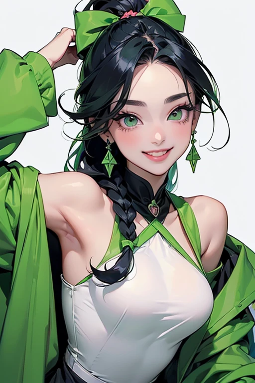 atlibrary、Green long gloves、Green Pearl Necklace、lipsticks、Green dress