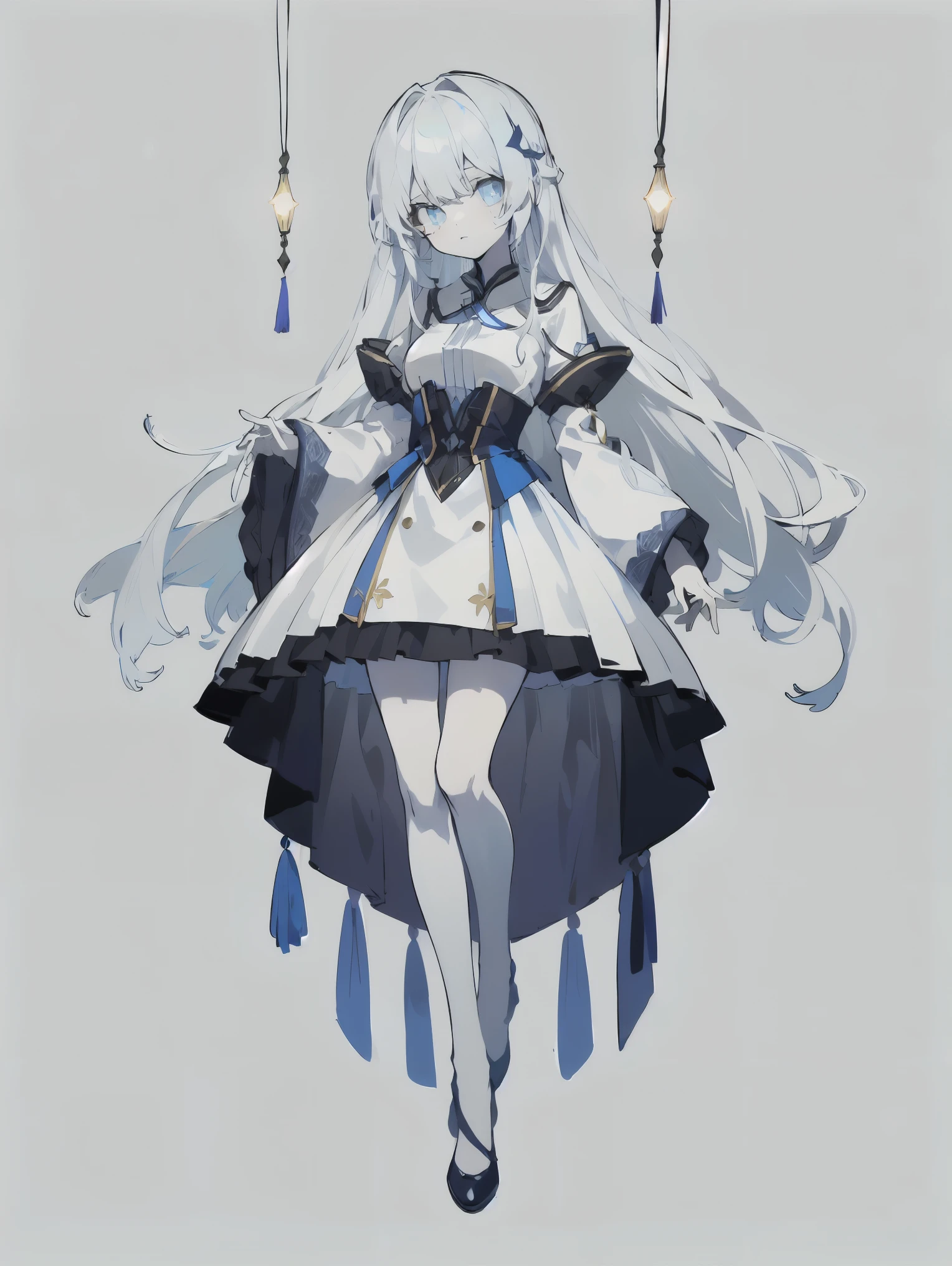 masterpiece、perfect face、Ultra High Quality、top quality、cool、adult woman、delicate、very long hair、leggy hair、anime style、((white hair:1.5))、((light blue eyes:1.5))、bungs、pure white skin、 Delicate Lace 、Original Character、intricate design、Unique Design、hanging eye、long eyelashes、full bodyの描画、request、Possible Adoption、full body、background、cute、 Long Sleeve、((白いbackground:1.5))、full body、pure white skin、White skin color、beautiful woman、 Handsome Woman 、background無地、backgroundなし、characters only。