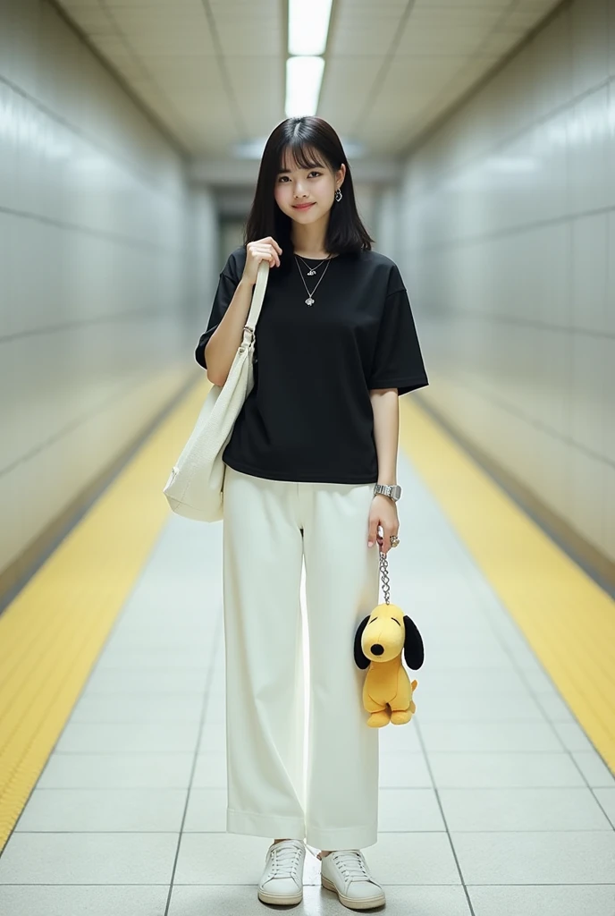 There was a woman walking down the path with a teddy bear, xintong chen, 18 years old, 2 , A young Asian woman, Chinese girl, 2 8 years old old, 21 years ars old, 19-year-old girl, xi6 years old