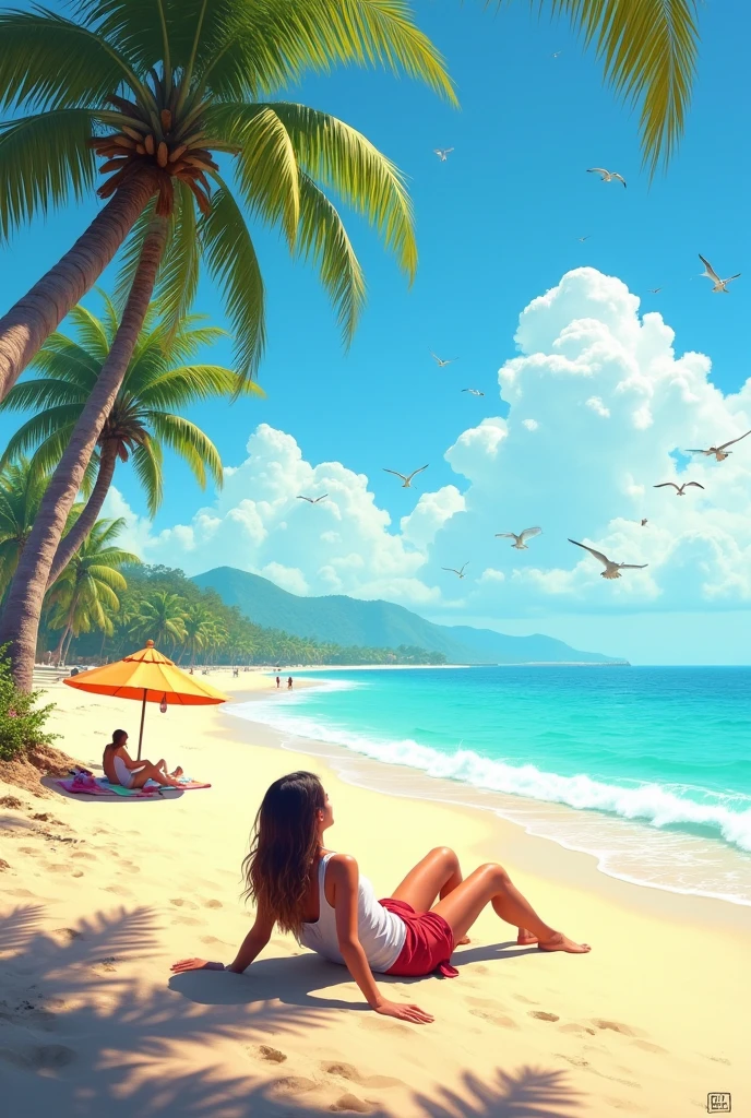 the most beautiful summer beach, realstic