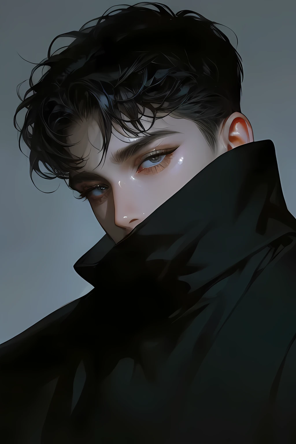 8K, Surreal painting, Sinuous Lightning, platinum eyes, black eyes, detailed eyes