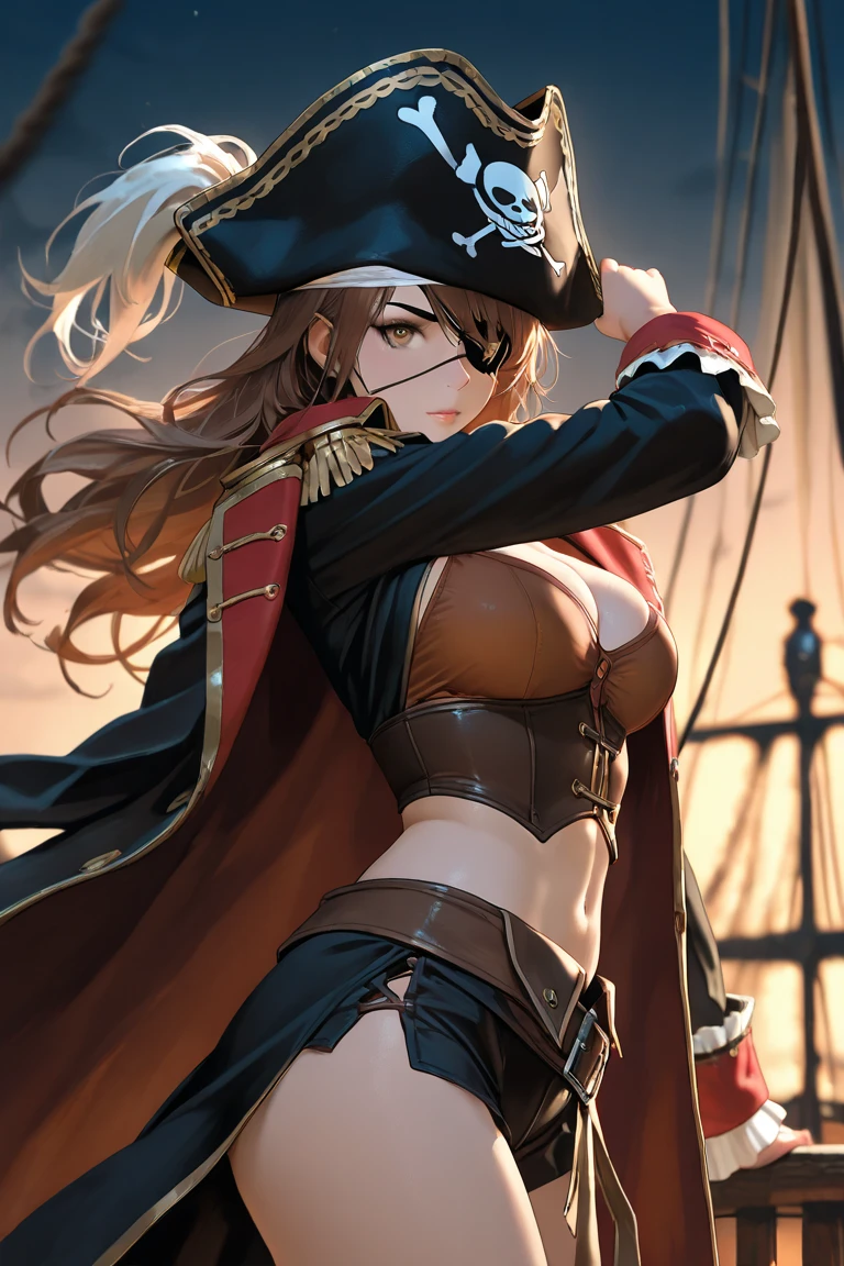 1womanl，3 year old girl，Small loli，smallunderboob，Big breasts Thin waist，long leges，Raised sexy，Pornographic exposure， 独奏，Beauty contests，standing on your feet（Background with：the sea，snow mountains，warships，at winter season，Blizzarding，Big snowflakes）On warships， with his long black hair，Long hair flutters in the wind，dynamicposes，Sweat profusely，drenched all over the body，seen from the front， hair straight， mostly cloudy sky，（（（tmasterpiece），（Very detailed CG unity 8K wallpaper），best qualtiy，cinmatic lighting，detailed back ground，beatiful detailed eyes，Bright pupils，（Very fine and beautiful），（Beautiful and detailed eye description），Blue eyes，Redlip，ultra - detailed，tmasterpiece，）），facing at camera，（The upper part of the body），A high resolution，ultra - detailed），revealing breasts，Bare genitalia，  Bulge，legs are open，sexyposture，Camel toes，Flushed complexion，Open-mouthed，frontage，Tsarist Russian officer，Officer's cap（Wearing：White cloak，down jacket，Winter officer uniform，Sexy leggings，Armour，Gold wire embroidery，Snowflake decoration）