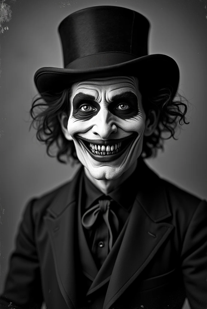 The Babadook most generally appears as a towering, shadowy bogeyman wearing a black coat and hat, with long, claw-like hands and a pale frightening face, anatomically correct, super detail, high quality, 4K