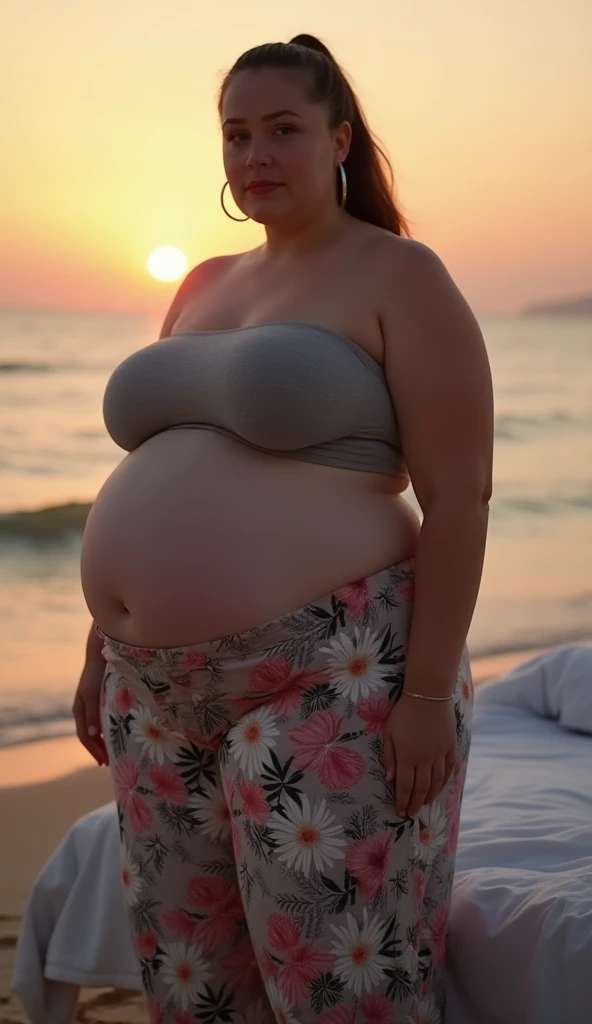 sea side、Big Beautiful Japan Woman、pregnant woman、Bust 120 cm、Huge ass、thick leg、Big belly