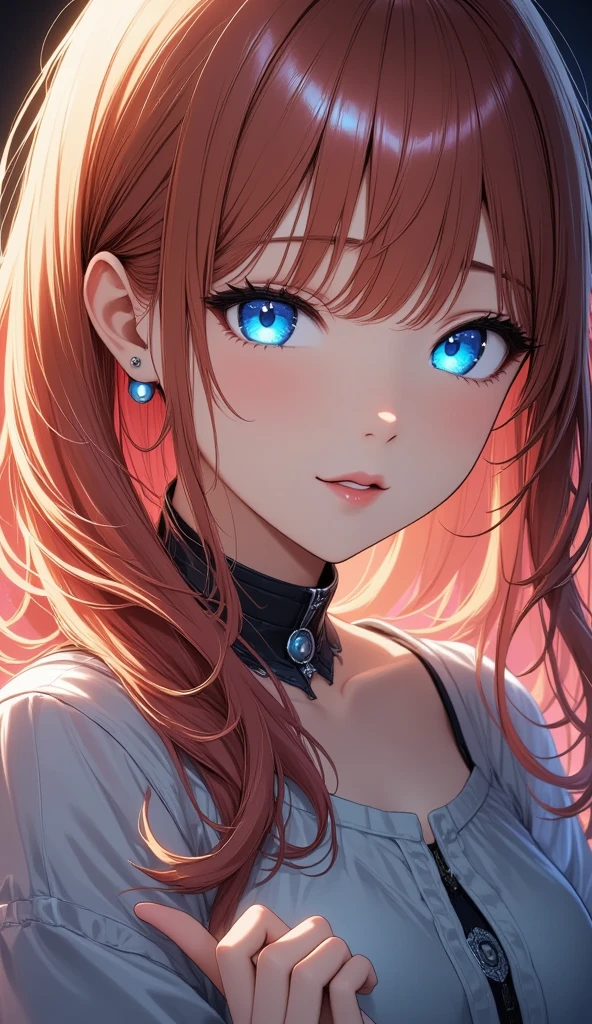 (highest quality:1.4, Very detailed, Latest, Vibrant, Ultra-high resolution, digital coloring, High Contrast, highest quality, Best aesthetics, Accurate, masterpiece:1.4),
BREAK 
(profile, Cowboy Shot:1.2), 1 beautiful girl, 18yo, small face, beautiful face, The beauty and danger of growing from a girl to an adult, A symbol of miraculous beauty, Graceful posture, sensual, bewitching woman,  (cleavage), (cherry red hair, A long single braid of hair flowing from the shoulder to the front:1.5), Swept bangs, 
BREAK 
(Indigo Blue Dress, off shoulder, Strapless dress:1.4), (A teardrop-shaped earrings), 
BREAK 
(A fantasy world cityscape:1.4), A city resembling Venice with canals, Leaning against the railing of a bridge over a large river, Bright lighting, Beautiful world, New World, Blown by the gentle wind, Soft sunlight that induces afternoon drowsiness, looking side glance, left hand on own chest, five fingers, (vivid yellow eyes:1.4), Slit Pupils, beautiful detailed eyes, long delicate eyelashes,
BREAK 
A golden heart-shaped pendant, (hot gaze, heart-shaped lips, beautiful detailed lips, Glossy, Open Mouth, Leaking sigh), seductive smile