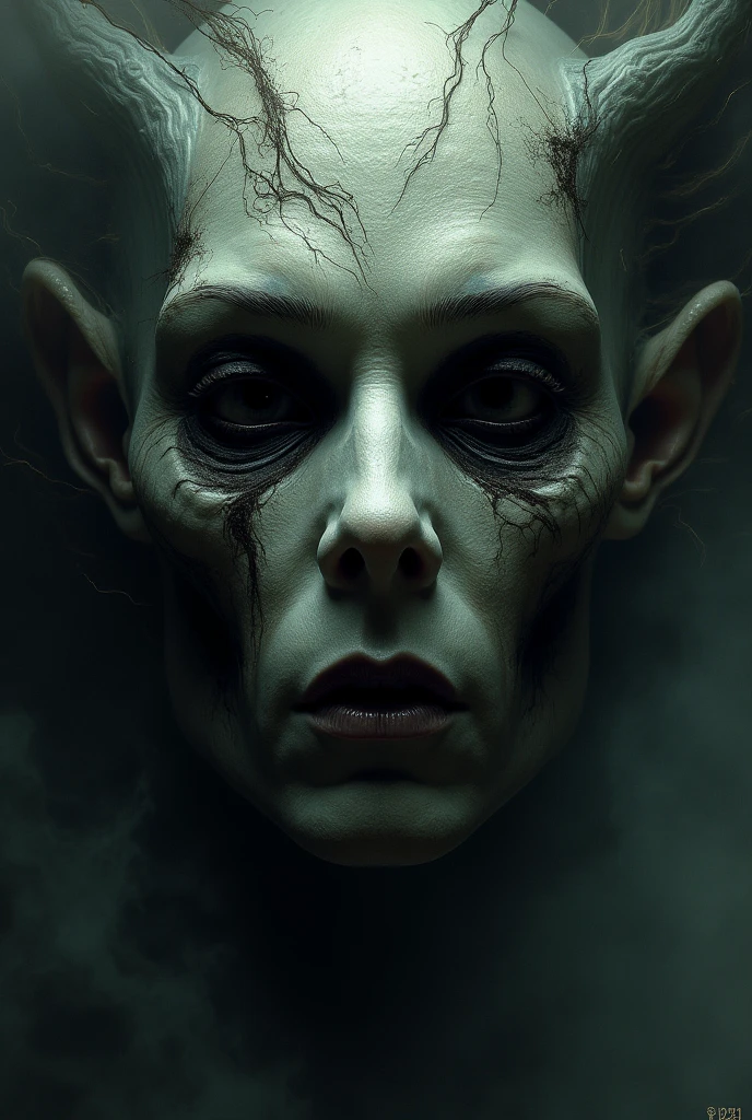 highly detailed soft oil painting, trending on artstation, dark swamp, flesh, night, cinematic film still from cannibal holocaust, demented face, giant imposing mutated male monster, bald, split skin, smooth translucent skin, subsurface scattering, detailed pale eggshell sickly wet skin, twisted features, in a dark swamp, highly detailed, (((worms everywhere))), muted colors, ((darkness)), best quality, masterpiece, realistic, roughness, ultra realistic,