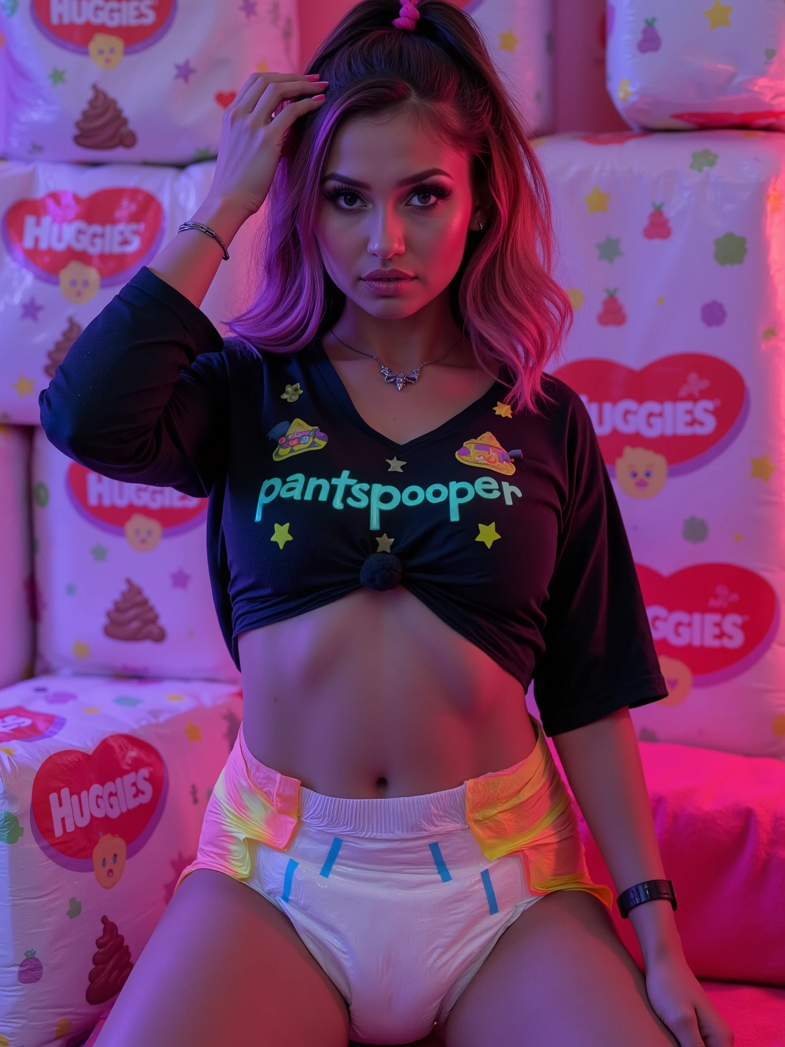 Araffe con una sudadera con capucha azul y pantalones coloridos sentado sobre una alfombra rosa, y 2 k cutecore clowncore, wearing a neon blue hoodie, Hermosa Delphine, ❤🔥🍄🌪, 🍸🍋, Sakimichan, Thicc, con gafas, chica caramelo, Amouranth, Estilo Y2K, Y estilo 2K