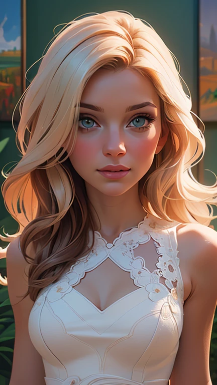 melancholy lighting, quiet, calm, brightness, masterpiece, best quality, 1girl, (JinxLol:1.2), (ultra photorealistic:1.3), (masterpiece:1.4), best quality, ((realistic)), high quality, ultra detailed, ((Real image)), ((realistic skin)), ((realistic face)),(illustration:1.05), (beautiful:1.05), (beautiful detailed eyes:1.05), (cinematic light:1.1), Full body, precise proportions, 18-year-old girl, skinny model lying on the grass, surrounding garden, tree shadow, GINGER BLONDIE hair fluttering in the wind, tulle, long legs, slightly open feet, buttocks, blush, shyness, collarbone, abdominals, double weave, beautiful and delicate face, fair skin, real skin, (face detail), pores, super high resolution, 8k, parameters Best quality, masterpiece, super high resolution, (Realistic 2.0), More details, detailed skin, transparent RED panties, wide smile, white teeth, GINGER BLONDIE hair voluminous, perfect and well designed eyes, girlfriend, beautiful, beautiful, flowers, studio lighting