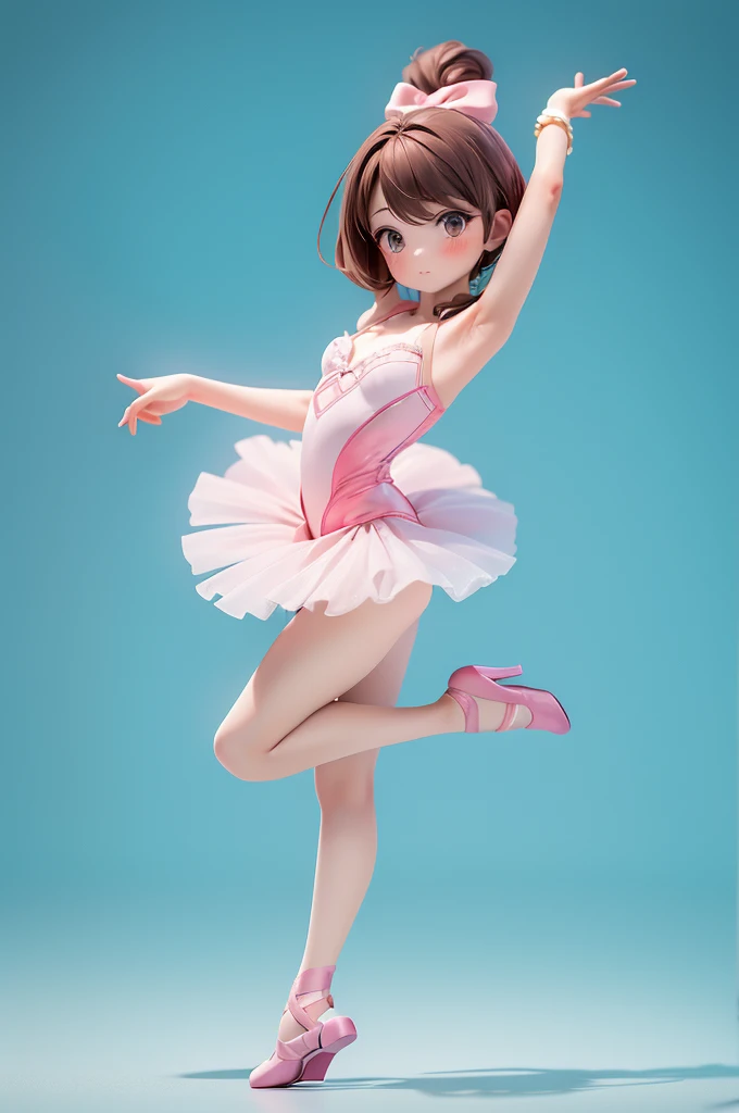 8K photorealistic masterpiece: Arafed girl in a pink and orange tutu and a pink dress, dressed as a ballerina, ballet style pose, ballet pose, ballerina, tendu pose, playful pose of a dancer, tip pose, ballerina, prima ballerina, classical dancer doing a pose, dancing gracefully, twirling, portrait of a ballerina, orange and yellow costume --auto --s2