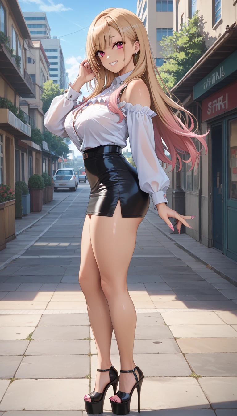 Top Quality, Masterpiece, Detailed Background, Very Detailed, Complex and Detailed Face, Long Eyelashes, Detailed Eyes, (Adult Female, Standing: 1.1), (High Ponytail: 1.3), (Thighs: Thick: 1.0), (Big: 1.3), (White Background: 1.3),

(Solo: 1.3), (Red Eyes: 1.3), (Blonde and Black Mesh: 1.2), (Tousled Hair: 1.1), (Red Collar: 1.2), (Thick Lips, Pink Lips: 1.3), (Pink Eyeshadow: 1.2), (Moisturized Eyes), (Tied Full Body with Ropes: 1.3), Squatting on the Floor, Legs Open, Best Smile, Mouth wide open, Cheeks red, Blonde Dog Eating Crawling on all fours, full body