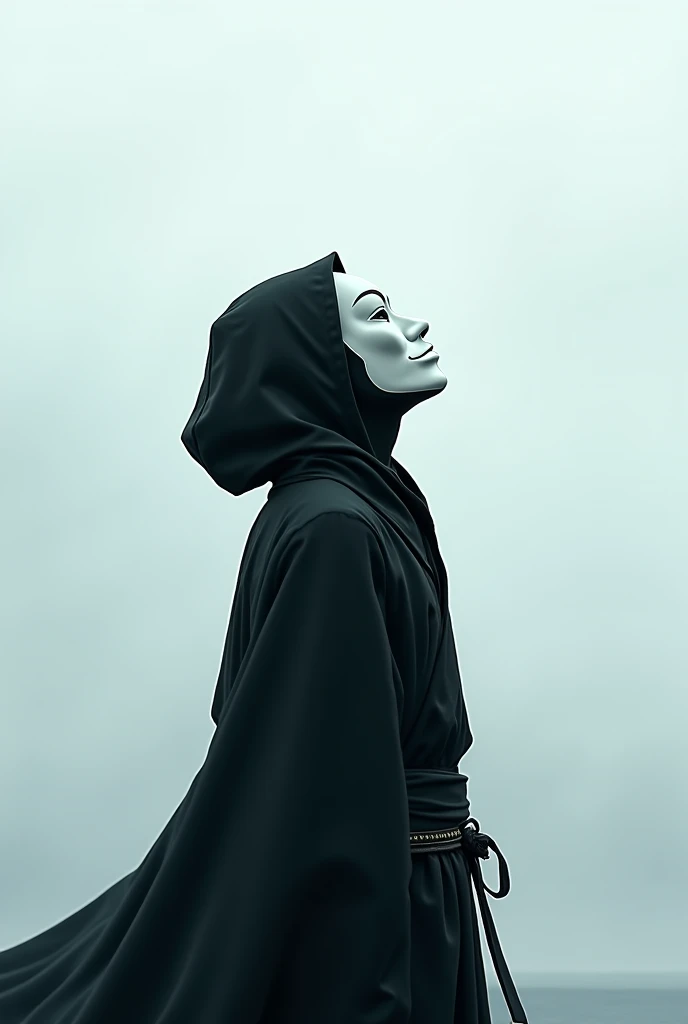 Man with an Anonymous mask in the sky