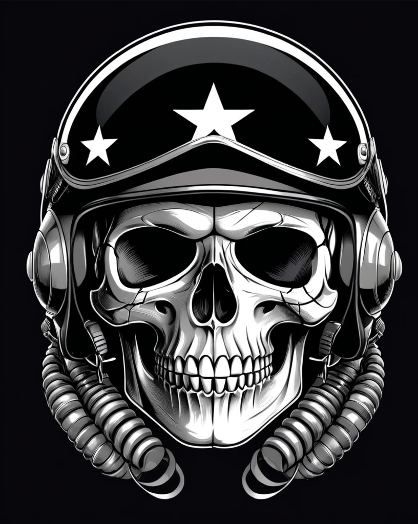 T-shirt design, skull in helmet with crossed mechanical keys and crossed bones, vector art, highly detailed vector.