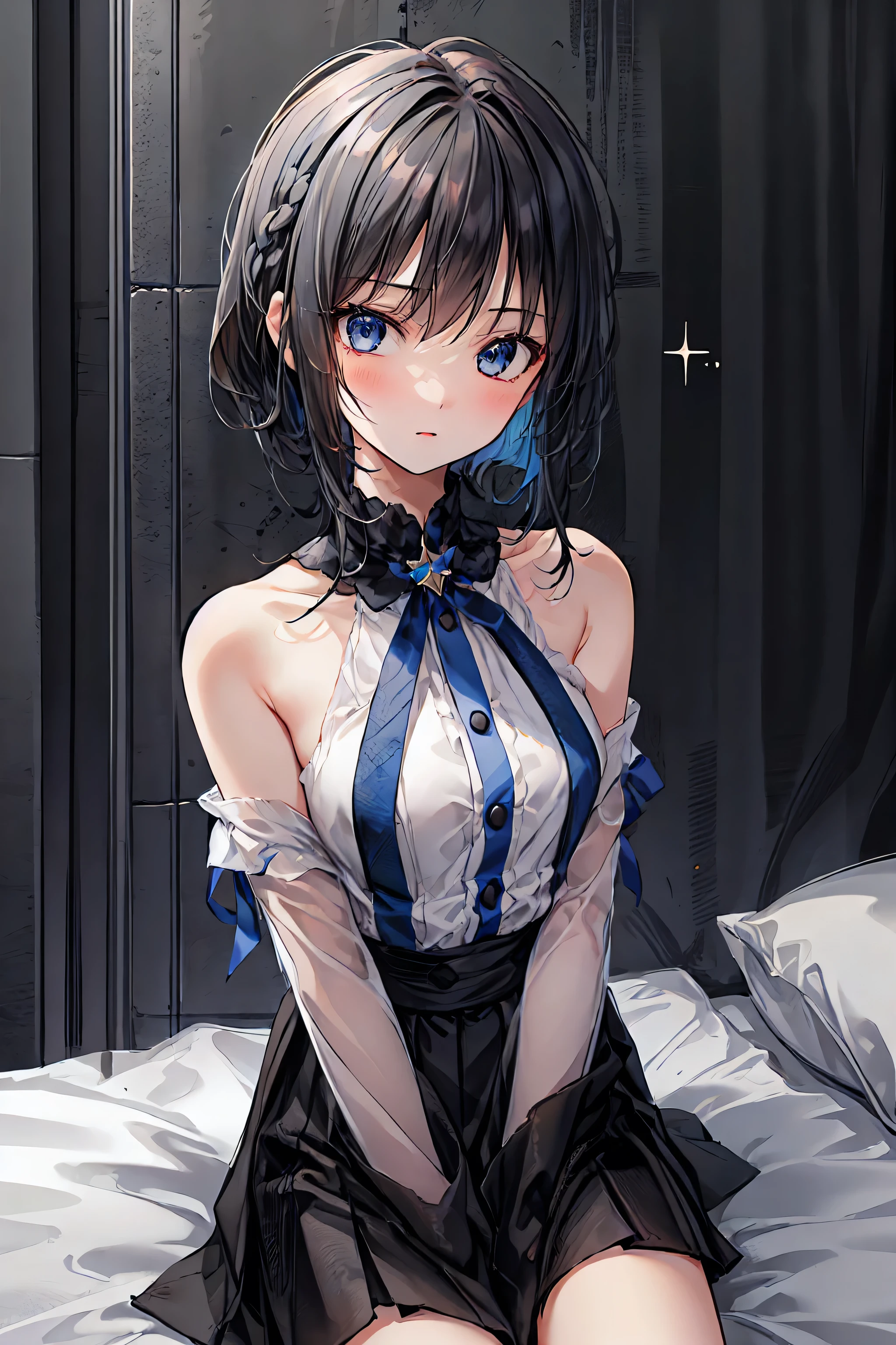 Chest for Men, black hair, high resolution, 1 girl, drunk, is embarrassing, Seductive Gray-Blue Eyes Shine Like Stars, 1 boy, rape, on the bed, Hair,shortcuts,unkempt hair,Short braided hair,Neat, slender beautiful woman, correct posture,Small chest,beautiful legs,Seductive Gray-Blue Eyes Shine Like Stars,droopy eyes, 4K, 8k, high quality, ULTIMATE DETAILS, realistic, physics-based rendering, Extreme Detailed Description, professional, vibrant colors, bokeh effects