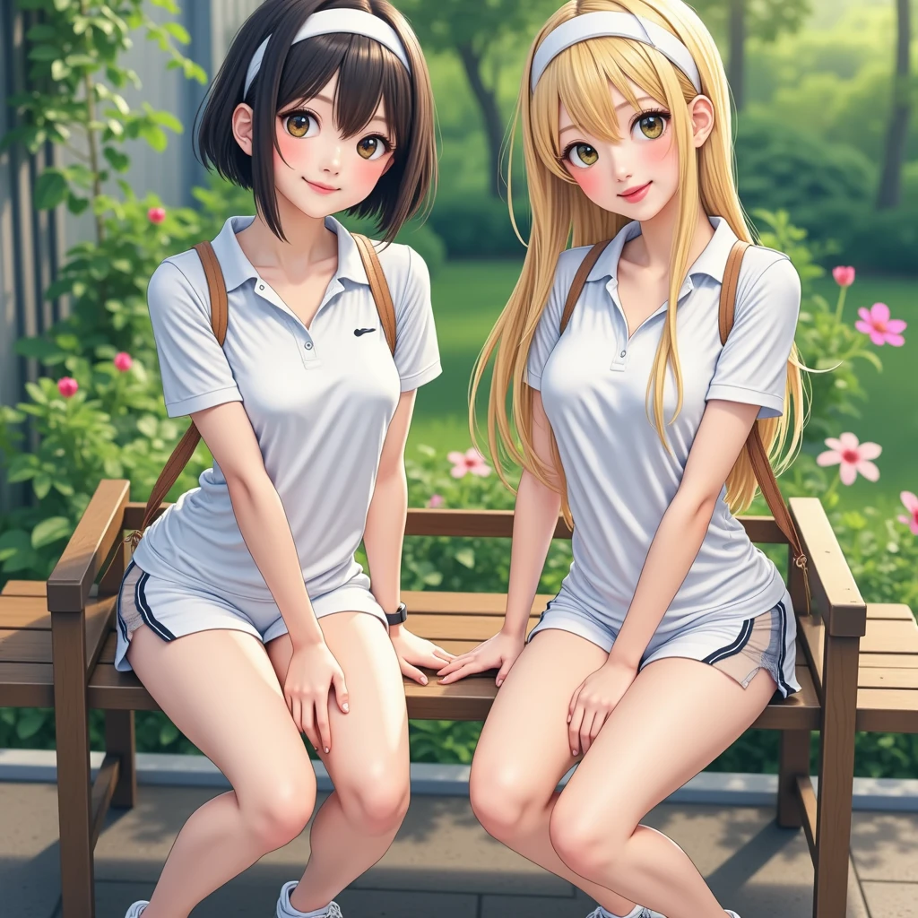 Girlish, Japanese silver grass, short hair, Black Hair,Low length,small ,Side Ponytail, Cat, belt, mini skirt,camisole, They're laughing, sit, (forest:1.3), Looking at the audience, From below,