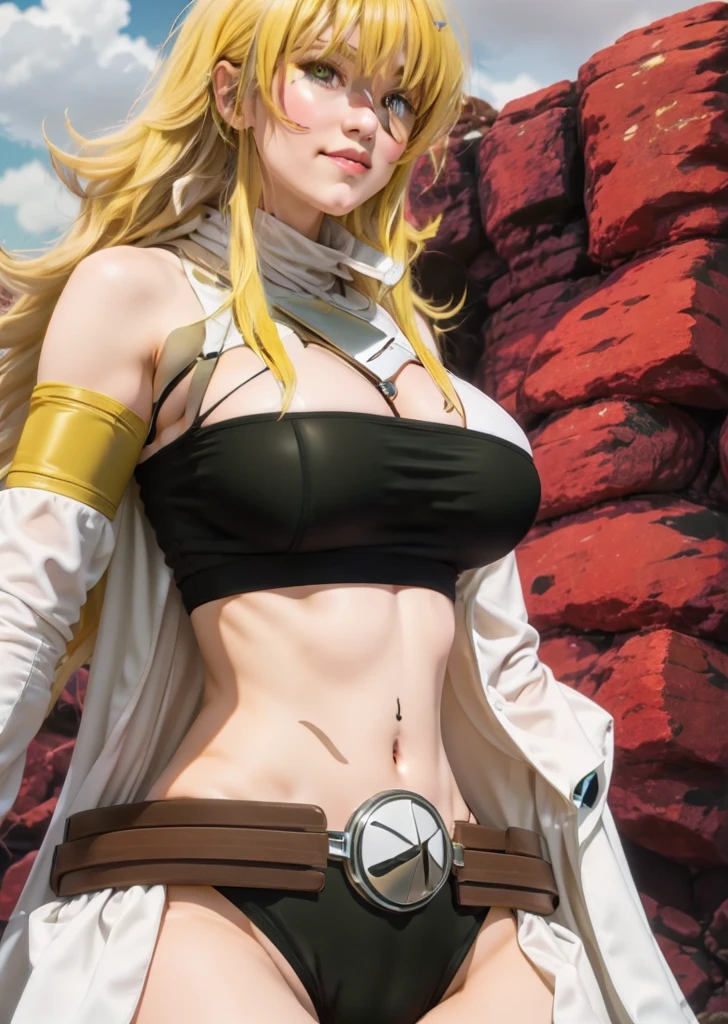 (masterpiece, highest quality, highest quality, Official Art, Beautiful and aesthetic:1.2), (1 Girl)Beautiful body, Detailed face,((Sharp focus on the crotch)),(Emma grabs her crotch),blonde hair,white micro bikini,white fur coat,black background,Wide-open legs,
