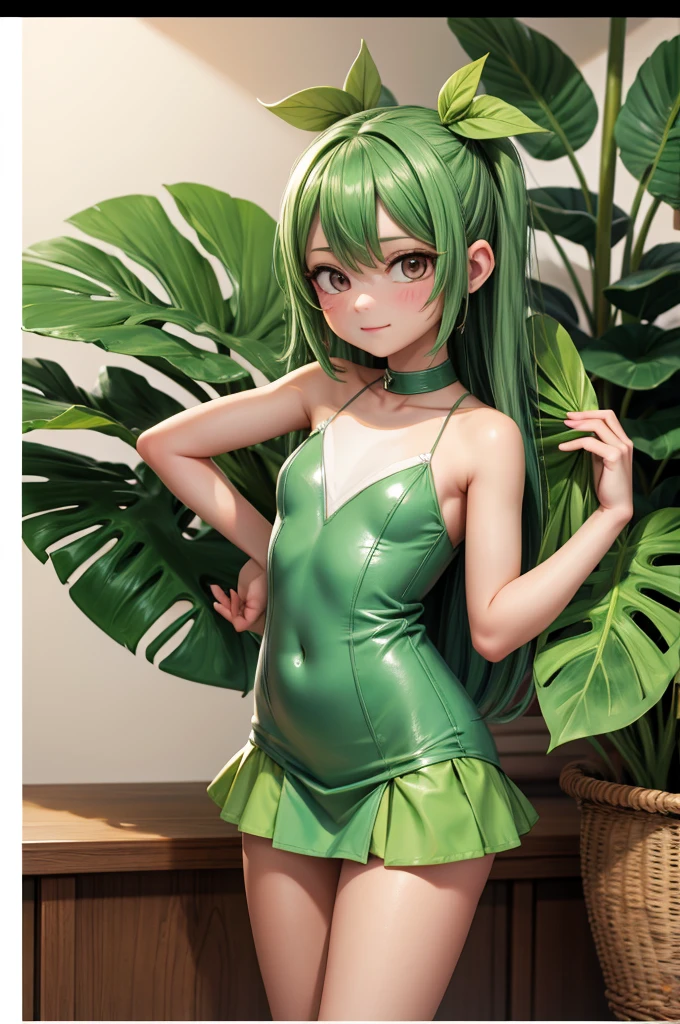 (photograph),Sprite rendering,Green Bikini Girl,Magic long hair,Photographic style,realism
