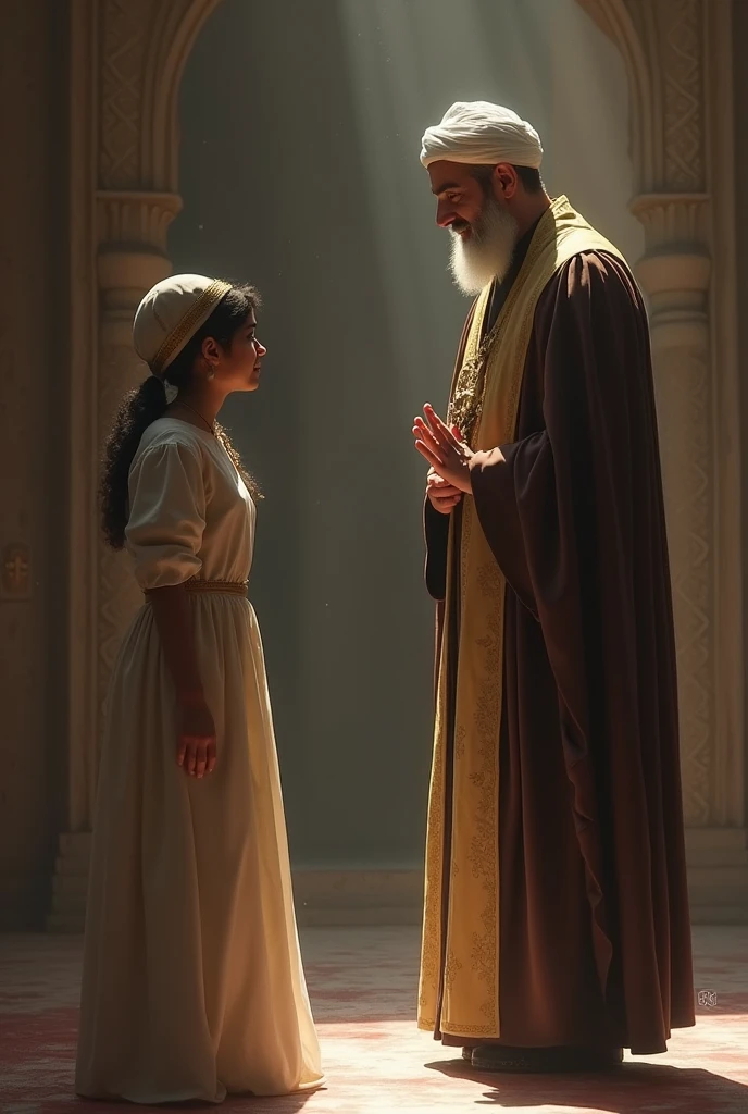 Arabi Old man with nine year old girl 