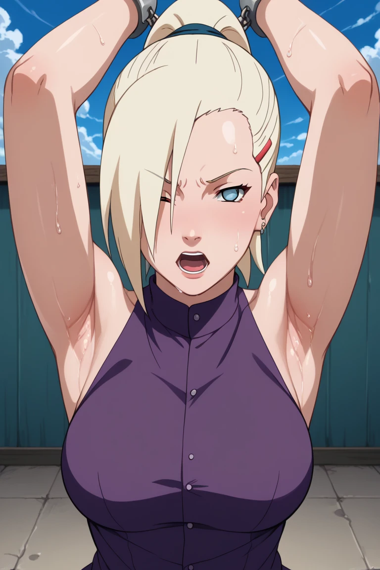 Ino Yamanaka, Big tits, charming,((( bare,wide hips,abdomen,sexy ,Sharp picture,On the tree,NSTDA., semi-naked,Clear eyes,full body,sleep,In dense forests.,open shirt,nipple))), blushing, cowboy shoot, Extraordinarily detailed face, sunny day, Daytime, upper body view, anime style, alone,in detail, Blonde, (Focus on the face), ((One eye is covered with fur., Hair over the eyes)), Medium bust, ปุ่มabdomen, sexually aroused, Thick arms, (off shoulder, Broad shoulders, curved body), hidden eyes, smile, open mouth, very happy, high, Hair clips, Looks sharp, Sharp face, Sharp eyes, cool colors, (sexually aroused),((full body))