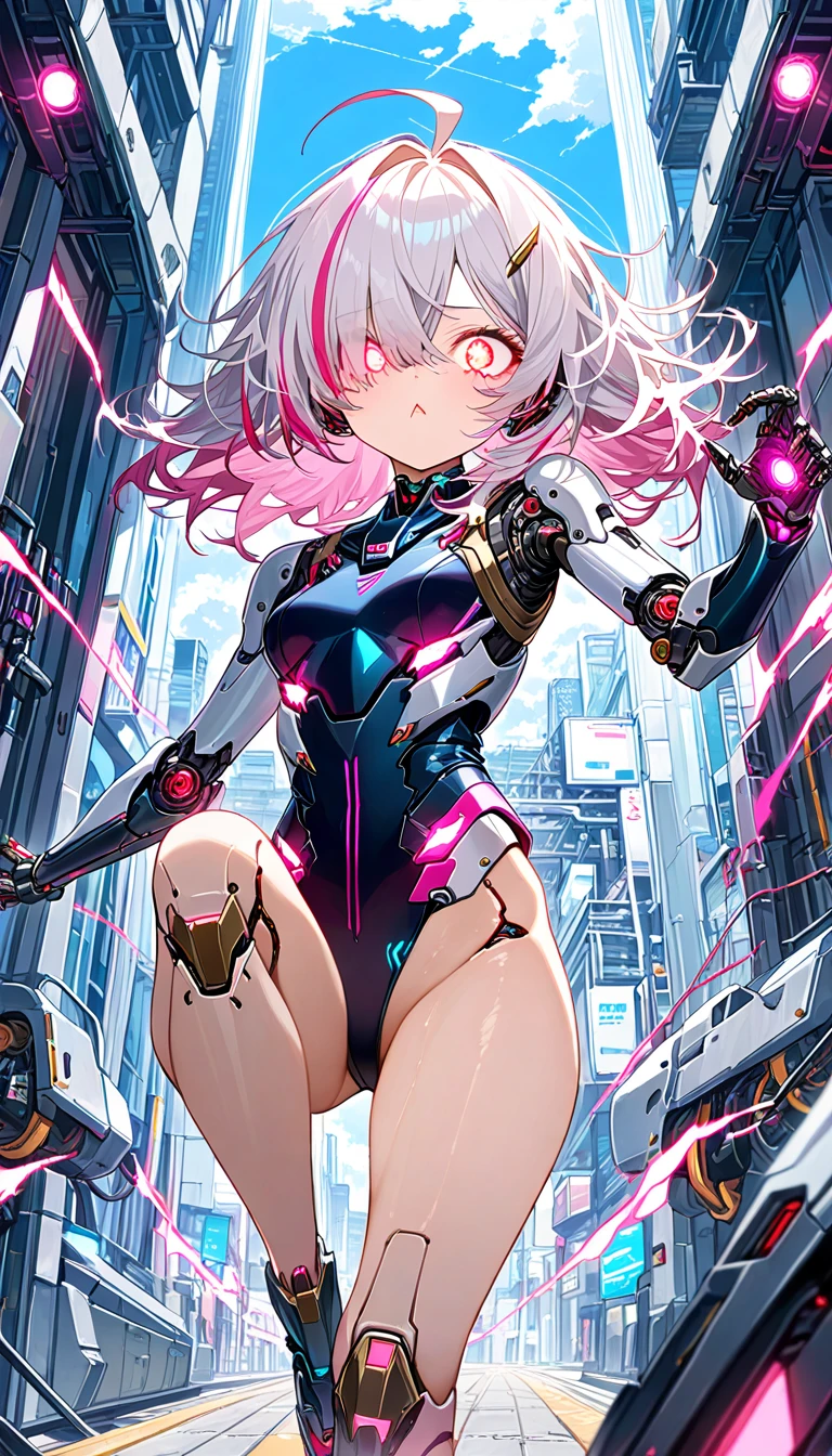 (Ultra flat, Flat Shading), Honors Type, Really blushing, 17years old, high school girl, Wearing a long sleeve shirt and a checkered pleated mini skirt, Short bob cut brown hair, Glasses, Sweaty healthy body, ((cyber punk))(SF body suit,sci-fi headgear,high heel long boots)Mesgaquismiles, ((Very, very big butt))((Panties are visible))((lace lingerie,Shiny satin pink panties))((full back panties))(from behind)(ass focus)((from below)), Ultra-realistic, early morning, Breeze Skirt Lift, (Spread your legs:1.0), (squat)(You can see her small cheeks and pubic hair sticking out of her panties)