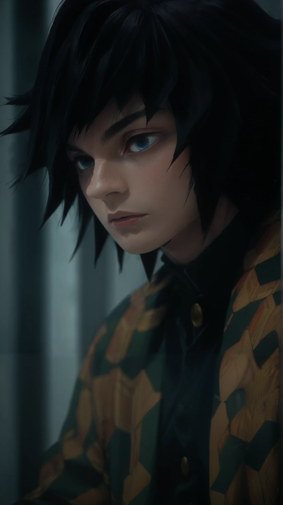 score_9, score_8_up, score_7_up, score_6_up, score_5_up, score_4_up, BREAK , , official style, , upper body, depth of field, 1boy, solo, male focus, giyuu_tomioka, , , , , ,