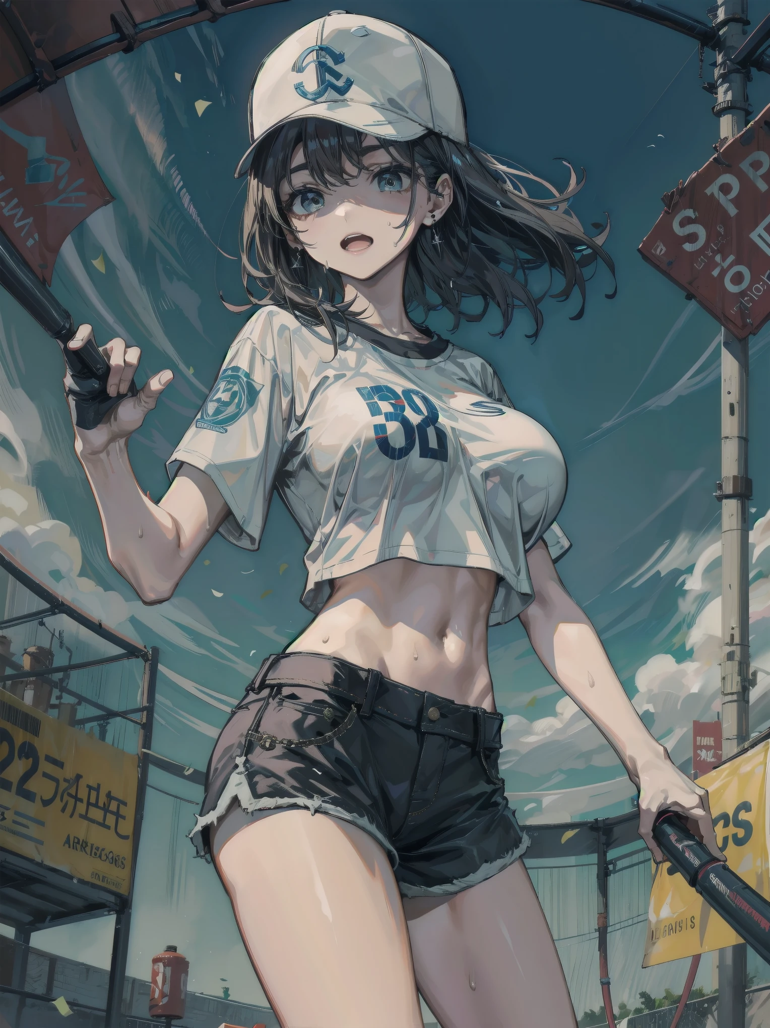 Photo of a japanese female cyclist with saggy breasts, (((cycling))) on the (road), 20yo,skinny,slender body, tall body, faired skin, dimples, light, detailed face, embarrassed face, ((looking disgusted)), ((very angry)), (dissapointed), Perfect breasts, big breasts, natural breasts, big nipples, G cup, (((bicycle helmet))),(((sunglasses))), (nude), (((sport bra))),(((breast out))), (((sport panties))), (sweat:1), (wet)