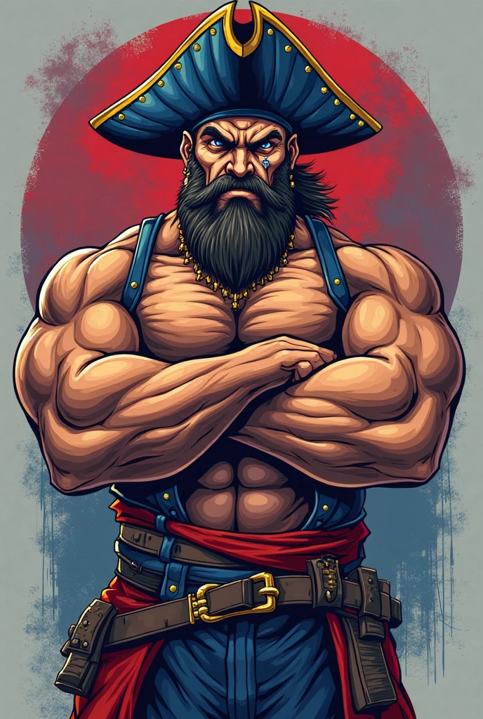 Close-up of a man with a beard and wearing a pirate hat, painted portrait of rugged odin, Technoviking men's shirtless, Grog Siljawb, viking god, barbarian, portrait of a viking, Barbarian class, inspired by Johannes Helgeson, Painted portrait of the stern Zeus, viking berserker, Strong and imposing, Buff Man, epic fantasy character art