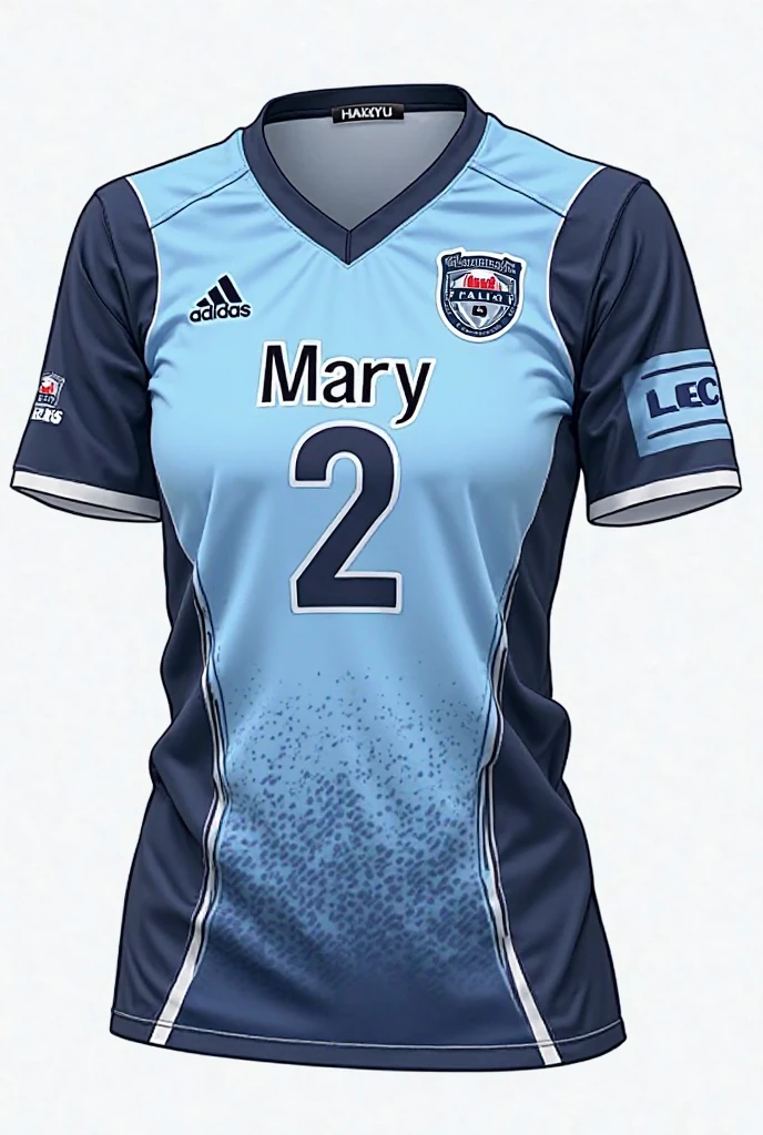 Model of a sleeveless volleyball shirt with shorts showing front and back, a shield with a volleyball with the words galactic written on it and 5 sponsors and space colors