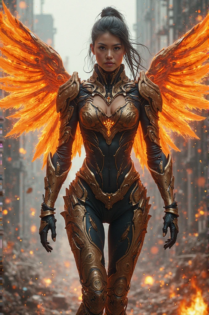 (highest quality,4K,8k,High resolution,masterpiece:1.2), Super detailed, (Realistic,photoRealistic,photo-Realistic:1.37), black creature, Otherworldly, Lovecraft, Chitinous Skin, Bioluminescence Pattern, Dark color palette, Spooky lighting.(Browsing Caution:1.4), black, red, orange, 非常に長く鋭いredい爪, Big Claws, Her body is bioluminescent. Moisturized Skin, (Extremely detailed and intricate skin patterns:1.2), (Translucent chitinous exoskeleton:1.3), (Very small waist:1.4), (Destroyed Anatomy:1.5), violent, erotic,dragon,Bird of prey beak,Bird of Prey Wings,