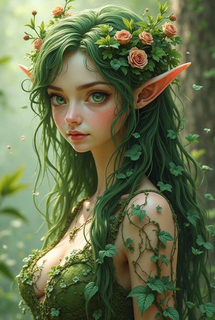 (1 girl),(fractal art:1.3),colorful,beautiful dryad in the forest ,volumetric lighting,photorealistic <lora:more_details:1> <lora:ral-polygon-sd15:0.8> ral-polygon