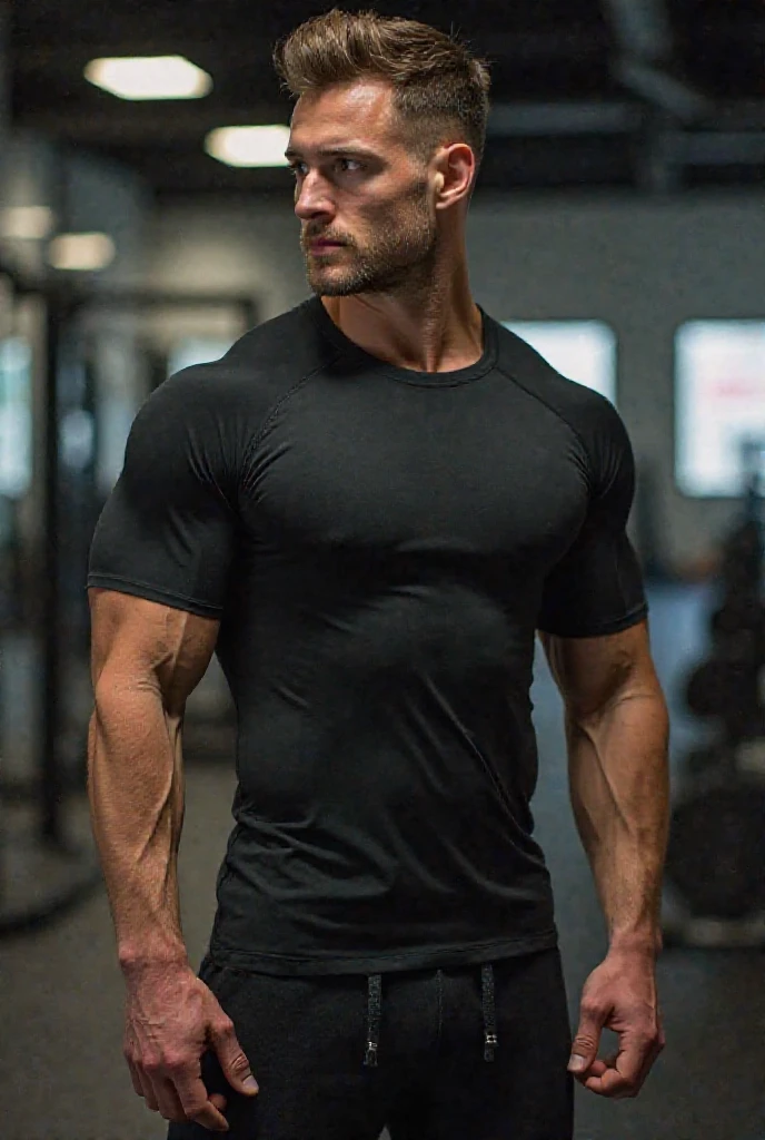 1 man, smile, full body, (Wearing a gray high round neck t-shirt.), Jeans, Korean people , korean men, (high glossy details), chest muscles, large arm muscles, blood vessel, big muscles, Broad shoulders, looking at the audience, Balancing the eyes, (Wear glasses), (Backpack), The background is a train station.