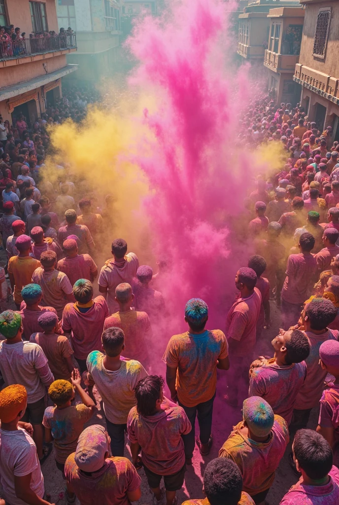 A sexy indian man wearing kurta, holi festival, beautiful background , NSFW, homoerotic , penis , orgy, group sex