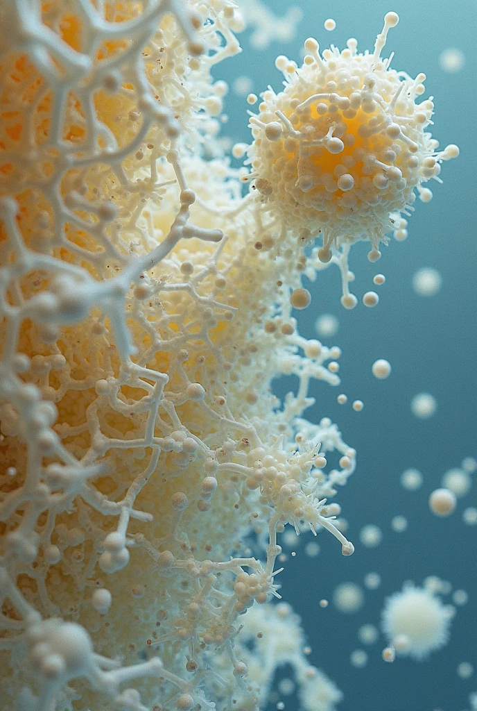 Deep Microscopic View (Active Bacterial Life) → 