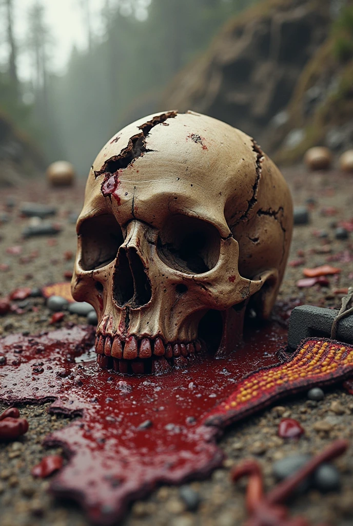 Skull with Red Tide features